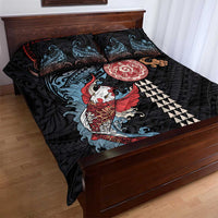 Hawaii and Japanese Together Quilt Bed Set Koi Fish and Kakau Pattern LT03 - Polynesian Pride
