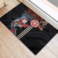 Hawaii and Japanese Together Rubber Doormat Koi Fish and Kakau Pattern LT03 - Polynesian Pride