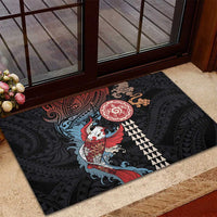 Hawaii and Japanese Together Rubber Doormat Koi Fish and Kakau Pattern LT03 - Polynesian Pride