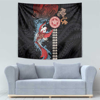 Hawaii and Japanese Together Tapestry Koi Fish and Kakau Pattern LT03 - Polynesian Pride