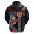 Hawaii and Japanese Together Zip Hoodie Koi Fish and Kakau Pattern