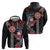 Hawaii and Japanese Together Zip Hoodie Koi Fish and Kakau Pattern