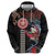 Hawaii and Japanese Together Zip Hoodie Koi Fish and Kakau Pattern