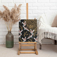 Hawaii and Japanese Together Canvas Wall Art Cranes Birds with Kakau Pattern LT03 - Polynesian Pride