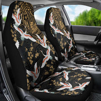 Hawaii and Japanese Together Car Seat Cover Cranes Birds with Kakau Pattern LT03 - Polynesian Pride
