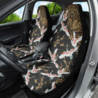 Hawaii and Japanese Together Car Seat Cover Cranes Birds with Kakau Pattern LT03 - Polynesian Pride