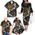 Hawaii and Japanese Together Family Matching Off The Shoulder Long Sleeve Dress and Hawaiian Shirt Cranes Birds with Kakau Pattern