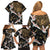 Hawaii and Japanese Together Family Matching Off Shoulder Short Dress and Hawaiian Shirt Cranes Birds with Kakau Pattern