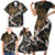 Hawaii and Japanese Together Family Matching Short Sleeve Bodycon Dress and Hawaiian Shirt Cranes Birds with Kakau Pattern