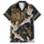 Hawaii and Japanese Together Family Matching Short Sleeve Bodycon Dress and Hawaiian Shirt Cranes Birds with Kakau Pattern