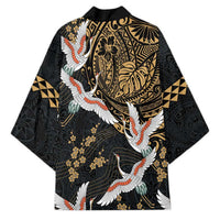 Hawaii and Japanese Together Kimono Cranes Birds with Kakau Pattern LT03 - Polynesian Pride