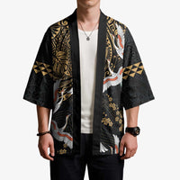Hawaii and Japanese Together Kimono Cranes Birds with Kakau Pattern LT03 - Polynesian Pride