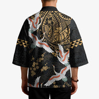 Hawaii and Japanese Together Kimono Cranes Birds with Kakau Pattern LT03 - Polynesian Pride