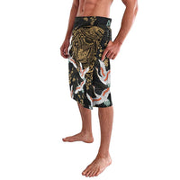 Hawaii and Japanese Together Lavalava Cranes Birds with Kakau Pattern LT03 - Polynesian Pride