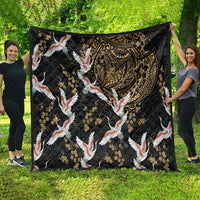 Hawaii and Japanese Together Quilt Cranes Birds with Kakau Pattern LT03 - Polynesian Pride
