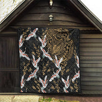 Hawaii and Japanese Together Quilt Cranes Birds with Kakau Pattern LT03 - Polynesian Pride