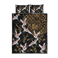 Hawaii and Japanese Together Quilt Bed Set Cranes Birds with Kakau Pattern LT03 - Polynesian Pride