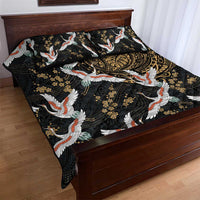 Hawaii and Japanese Together Quilt Bed Set Cranes Birds with Kakau Pattern LT03 - Polynesian Pride