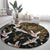 Hawaii and Japanese Together Round Carpet Cranes Birds with Kakau Pattern