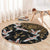 Hawaii and Japanese Together Round Carpet Cranes Birds with Kakau Pattern