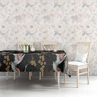 Hawaii and Japanese Together Tablecloth Cranes Birds with Kakau Pattern LT03 - Polynesian Pride