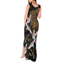 Hawaii and Japanese Together Tank Maxi Dress Cranes Birds with Kakau Pattern LT03 - Polynesian Pride