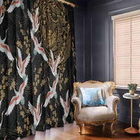 Hawaii and Japanese Together Window Curtain Cranes Birds with Kakau Pattern LT03 - Polynesian Pride