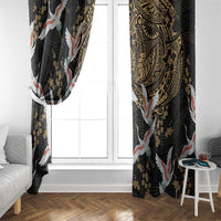 Hawaii and Japanese Together Window Curtain Cranes Birds with Kakau Pattern LT03 - Polynesian Pride
