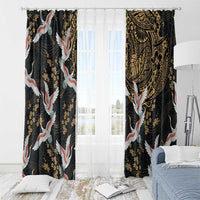 Hawaii and Japanese Together Window Curtain Cranes Birds with Kakau Pattern LT03 - Polynesian Pride