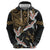 Hawaii and Japanese Together Zip Hoodie Cranes Birds with Kakau Pattern