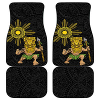 Hawaii and Philippines Together Car Mats Warrior Tiki Mask and Filipino Sun Polynesian Style LT03 - Polynesian Pride