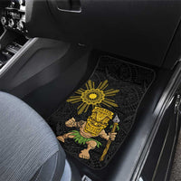 Hawaii and Philippines Together Car Mats Warrior Tiki Mask and Filipino Sun Polynesian Style LT03 - Polynesian Pride