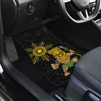 Hawaii and Philippines Together Car Mats Warrior Tiki Mask and Filipino Sun Polynesian Style LT03 - Polynesian Pride