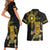 Hawaii and Philippines Together Couples Matching Short Sleeve Bodycon Dress and Hawaiian Shirt Warrior Tiki Mask and Filipino Sun Polynesian Style