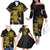 Hawaii and Philippines Together Family Matching Off The Shoulder Long Sleeve Dress and Hawaiian Shirt Warrior Tiki Mask and Filipino Sun Polynesian Style
