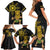 Hawaii and Philippines Together Family Matching Short Sleeve Bodycon Dress and Hawaiian Shirt Warrior Tiki Mask and Filipino Sun Polynesian Style