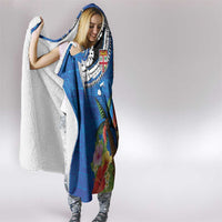 Fiji and Australia Together Hooded Blanket Fijian Tapa Plants with Kangaroo and Aboriginal LT03 - Polynesian Pride
