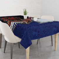Fiji and Australia Together Tablecloth Kangaroo Aboriginal with Tribal Tapa Hibiscus Half Style LT03 - Polynesian Pride