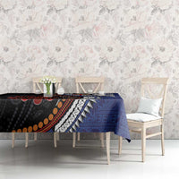 Fiji and Australia Together Tablecloth Kangaroo Aboriginal with Tribal Tapa Hibiscus Half Style LT03 - Polynesian Pride