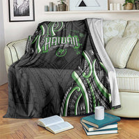 Traditional Art Hawaiian Kakau Tattoos Blanket Green Color LT03 Green - Polynesian Pride