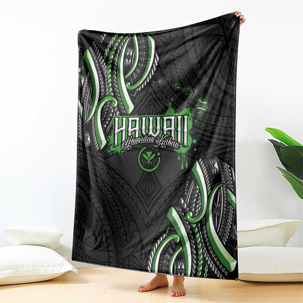 Traditional Art Hawaiian Kakau Tattoos Blanket Green Color LT03 - Polynesian Pride