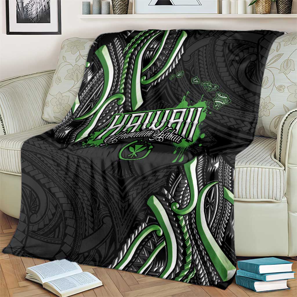 Traditional Art Hawaiian Kakau Tattoos Blanket Green Color LT03 - Polynesian Pride