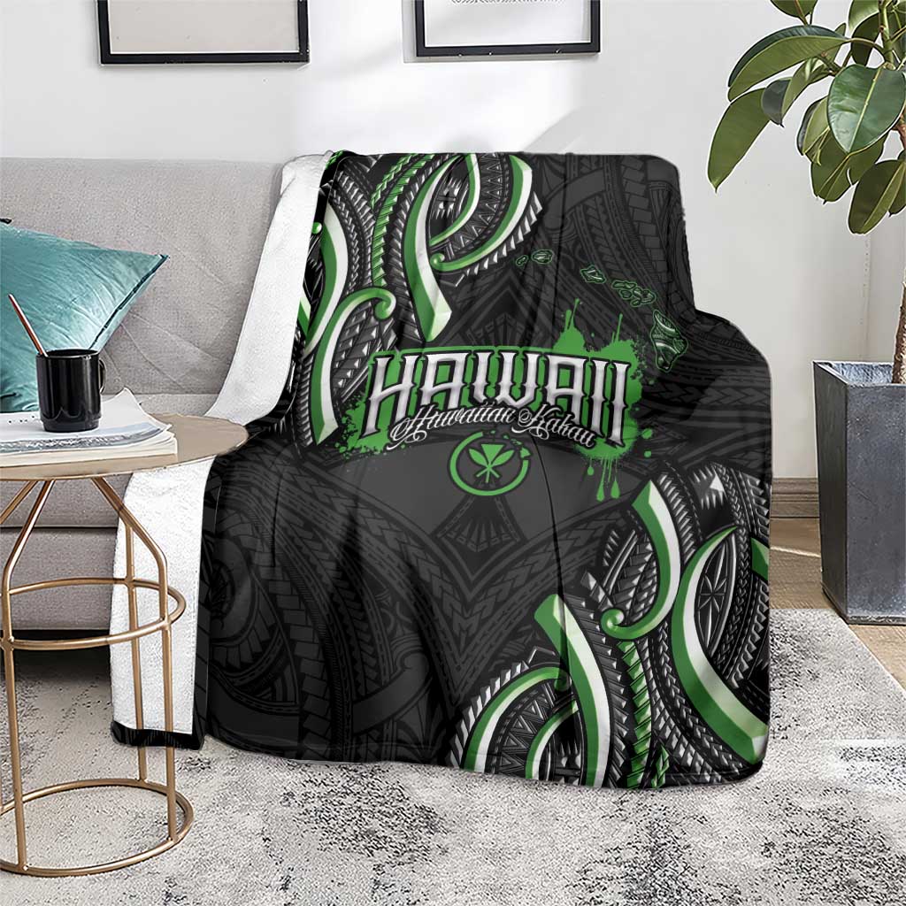 Traditional Art Hawaiian Kakau Tattoos Blanket Green Color LT03 - Polynesian Pride