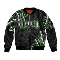 Traditional Art Hawaiian Kakau Tattoos Bomber Jacket Green Color LT03 Unisex Green - Polynesian Pride