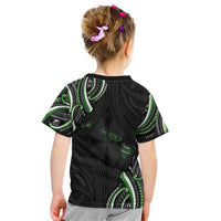 Traditional Art Hawaiian Kakau Tattoos Kid T Shirt Green Color LT03 - Polynesian Pride