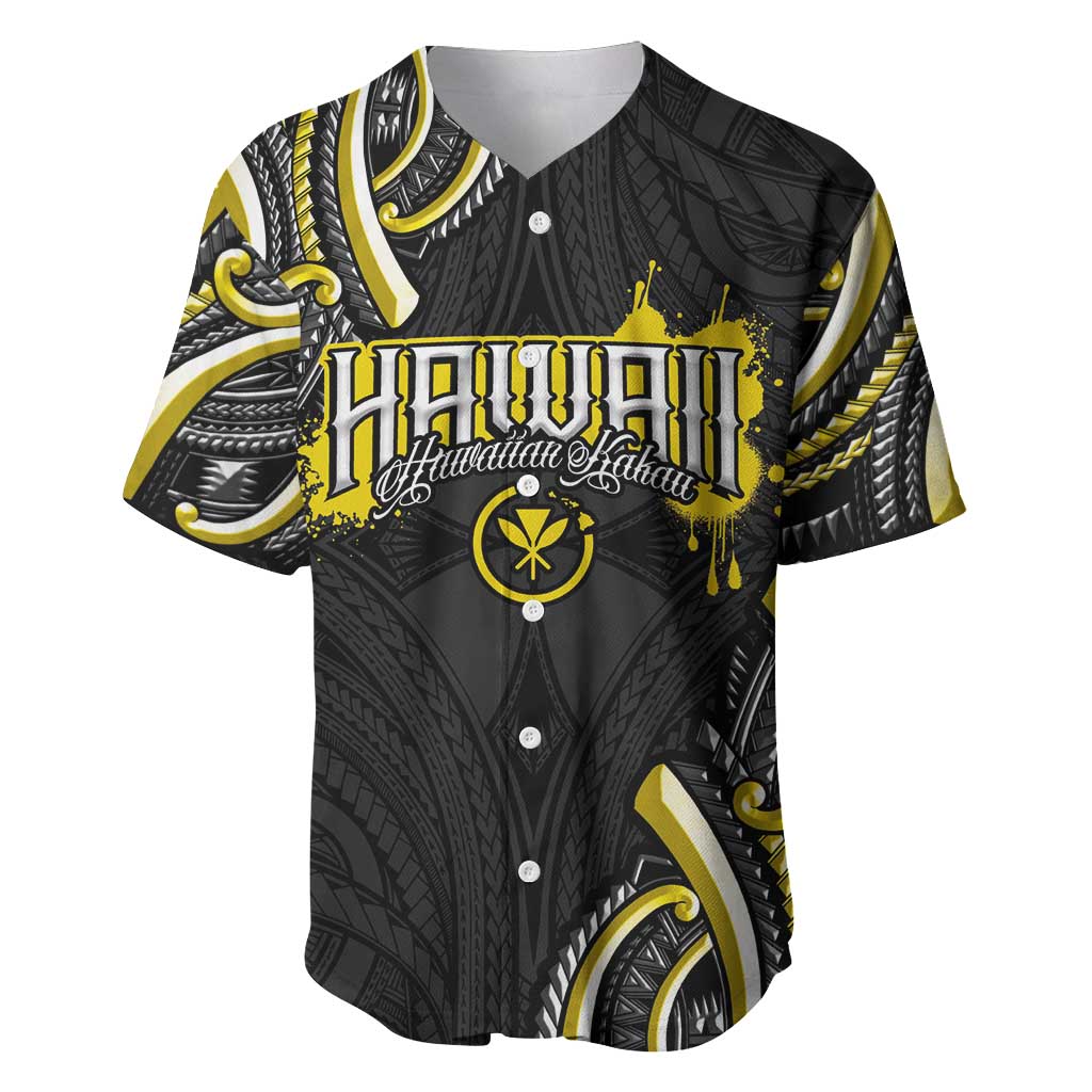 Traditional Art Hawaiian Kakau Tattoos Baseball Jersey Yellow Color LT03 Yellow - Polynesian Pride