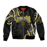 Traditional Art Hawaiian Kakau Tattoos Bomber Jacket Yellow Color LT03 Unisex Yellow - Polynesian Pride