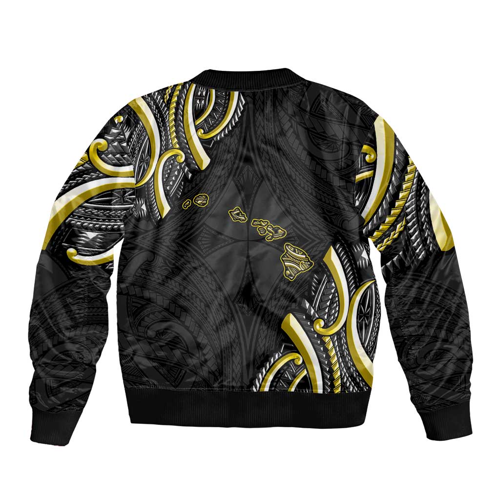 Traditional Art Hawaiian Kakau Tattoos Bomber Jacket Yellow Color LT03 - Polynesian Pride