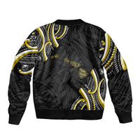 Traditional Art Hawaiian Kakau Tattoos Bomber Jacket Yellow Color LT03 - Polynesian Pride