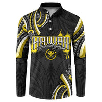 Traditional Art Hawaiian Kakau Tattoos Button Sweatshirt Yellow Color LT03 Yellow - Polynesian Pride